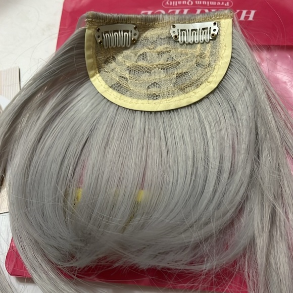 SARLA Clip in Side Bangs Extension Straight Synthetic Fake Bangs One Piece - Picture 5 of 5